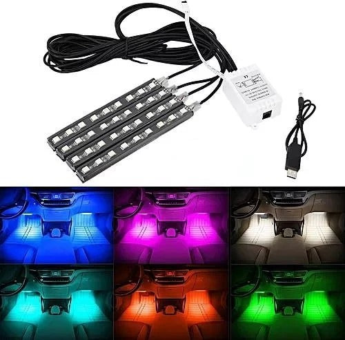 Nestora RGB Car Interior Neon Lights – LED Ambient Lighting Strip, Auto Accessories