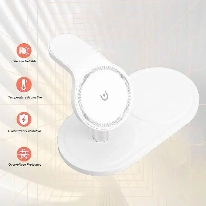 Nestora 15W Wireless Charger 3-in-1 – Phone Watch & Earbuds Fast Charging Station