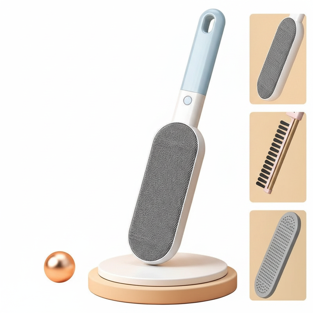 Nestora Double-Sided Pet Hair Remover Brush – Lint Roller for Couch, Car & Clothes